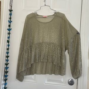 gold sheer blouse